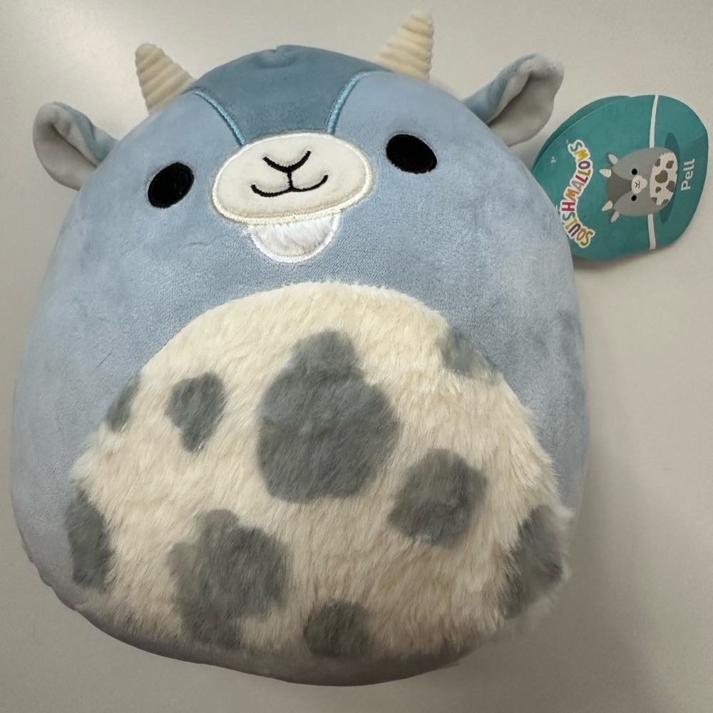Squishmallows Blue and Cream Cow Plush